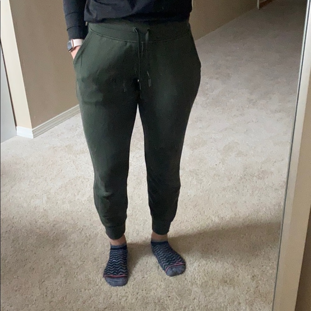 Olive green lululemon joggers